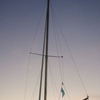 Das Boot kurz nach Sonnenuntergnag.
