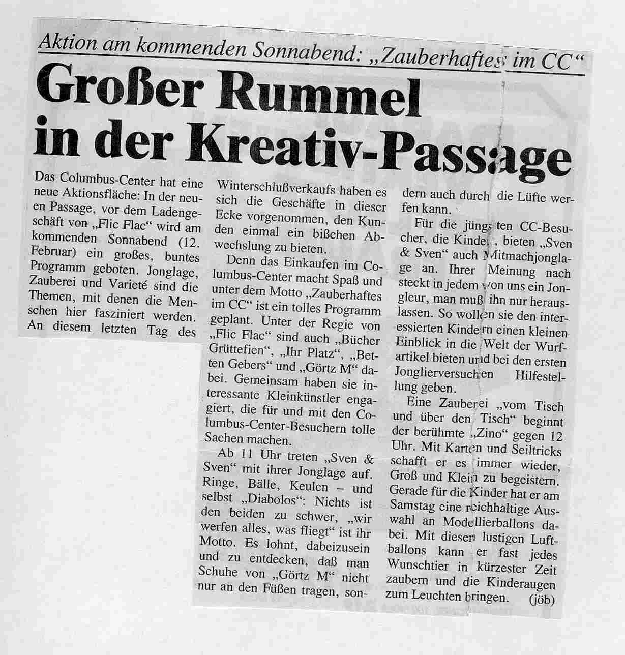 Nordsee Zeitung 10.2.1994