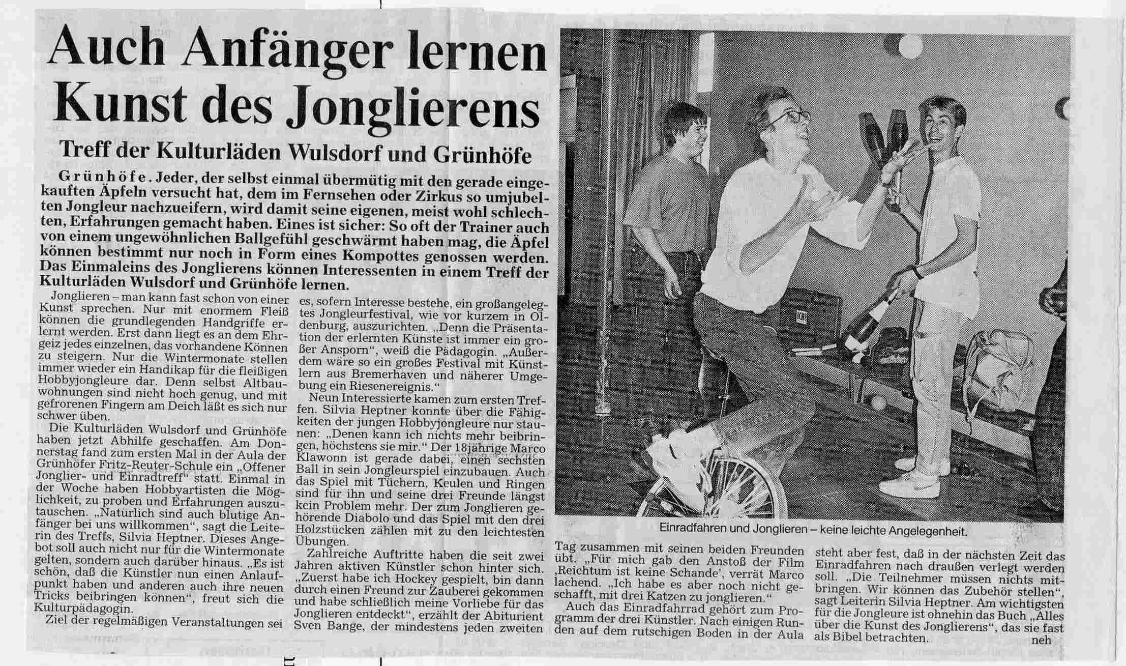 Nordsee Zeitung 17.9.1991